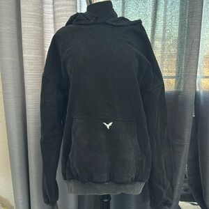 Men’s ditch LA hoodie, color, distressed, black gently used. Thick fabric.